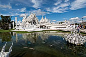 Famous Thailand temple or white temple, Wat Rong Khun,at Chiang Rai province, northern Thailand. 